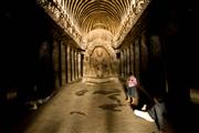 Relaxing in the cave : Ellora caves, India