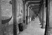 Pillars and carpets B&W : Jodhpur, India