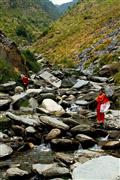 Ladies in red : Mcleoud ganj, India