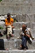 Men on the steps : Manali, India