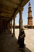 Woman and tower : Delhi, India