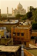 Boy hiding among the Buildings : Agra, India