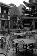 Outdoor seating : Yangshou, China