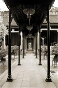 Long aisle sepia : Guangzhou, China